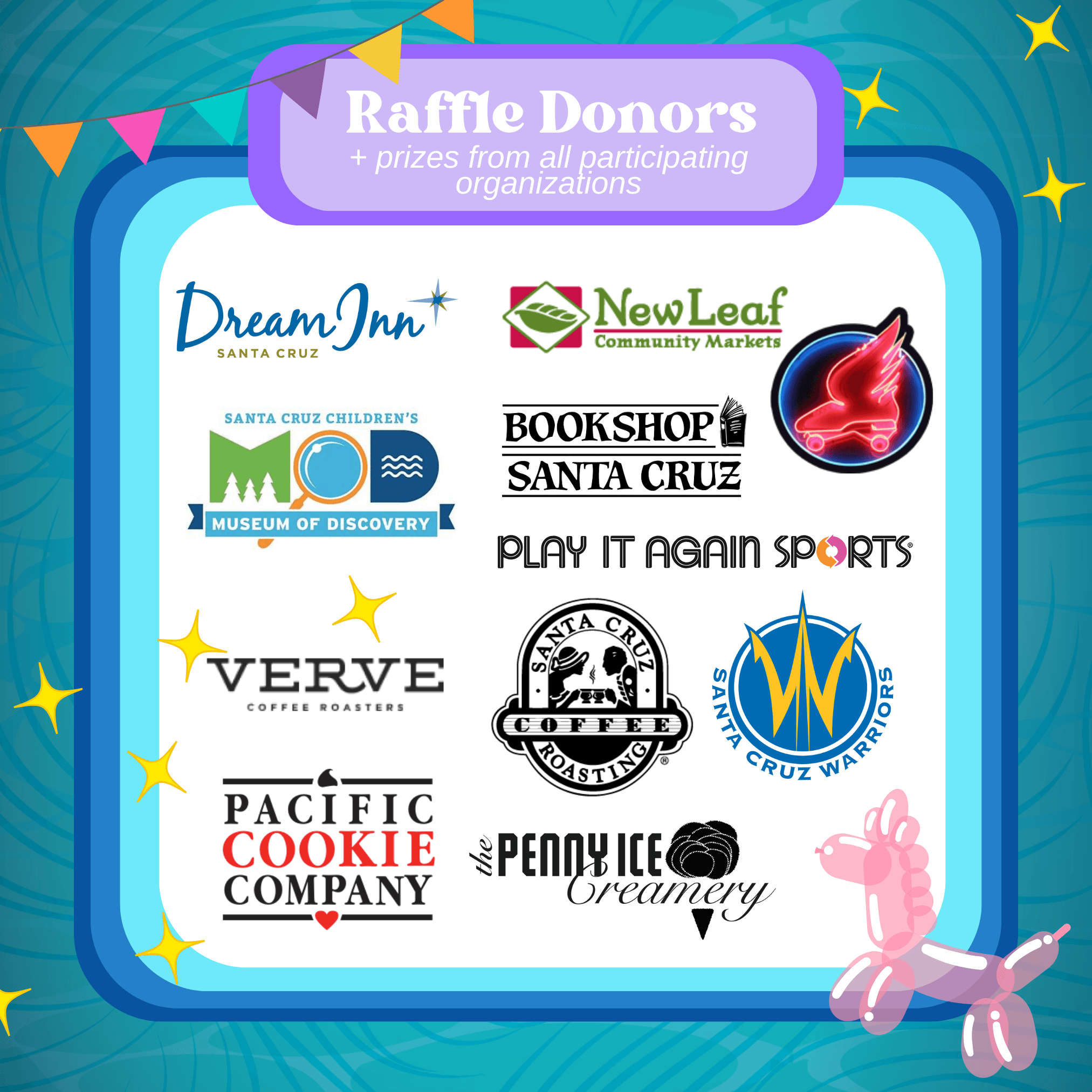 Dream Inn, New Leaf, MOD, Bookshop, Play It Again Sports, Verve, Pacific Cookie Co